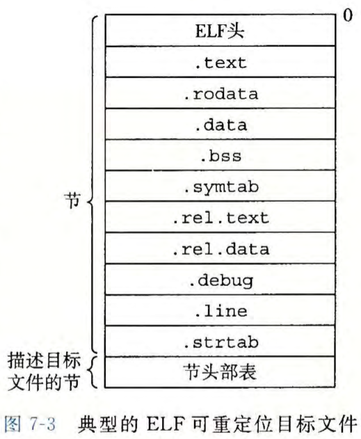 典型的 ELF 可重定位目标文件